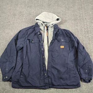 Wells Lamont Jacket Mens XL Blue Canvas Hooded Insulated Workwear Parka Winter
